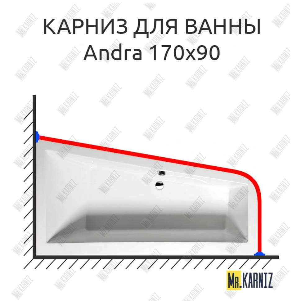Карниз для ванны Alpen Andra 170х90 (Усиленный 25 мм) MrKARNIZ