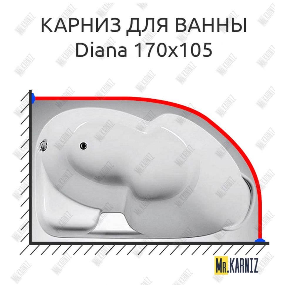 Карниз для ванны 1 MarKa Diana 170х105 Усиленный 20 мм MrKARNIZ