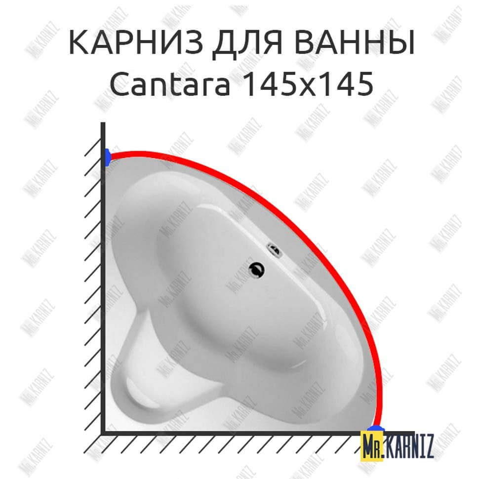 Карниз для ванны Riho Cantara 145х145 (Усиленный 25 мм) MrKARNIZ
