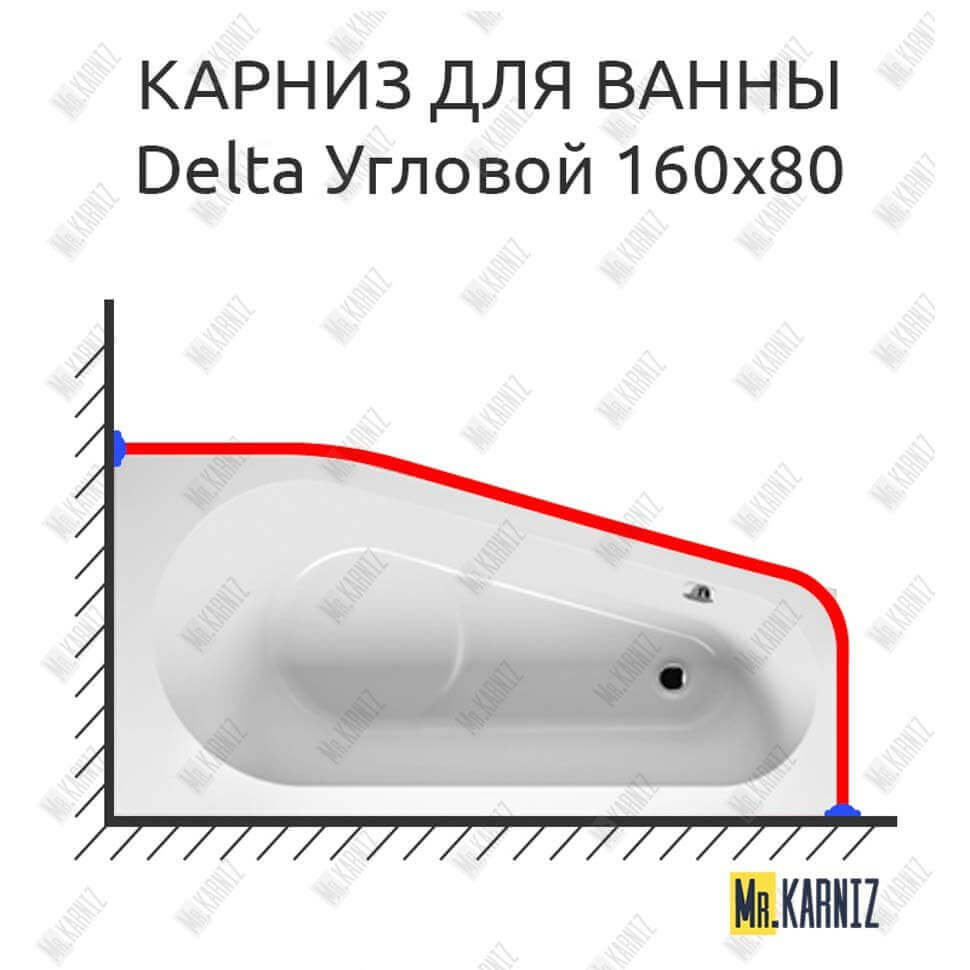 Карниз для ванны Riho Delta Угловой 160х80 (Усиленный 25 мм) MrKARNIZ