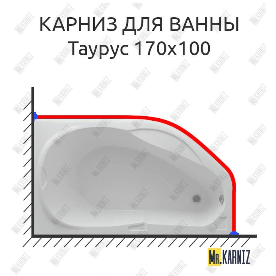 Карниз для ванны Aquatek Таурус 170х100 (Усиленный 25 мм) MrKARNIZ
