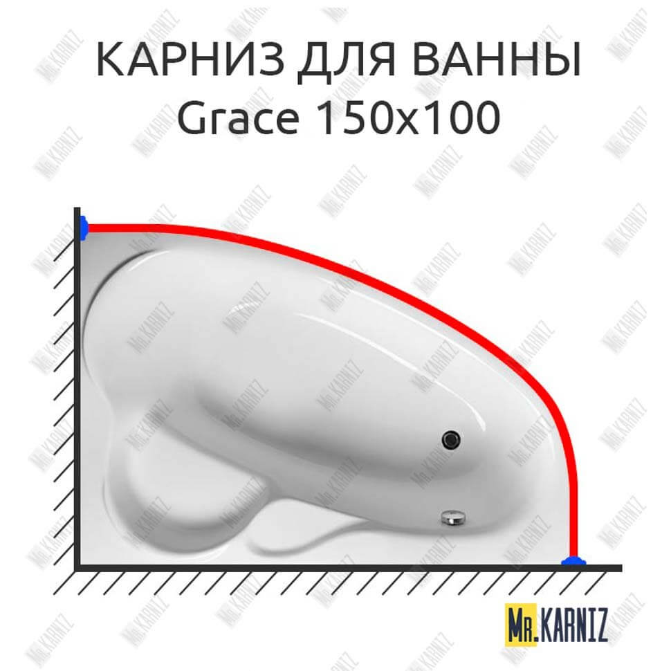 Карниз для ванны GNT GRACE 150х100 (Усиленный 25 мм) MrKARNIZ