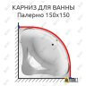 Карниз для ванны Aquavita Палермо 150х150 (Усиленный 25 мм) MrKARNIZ фото 1