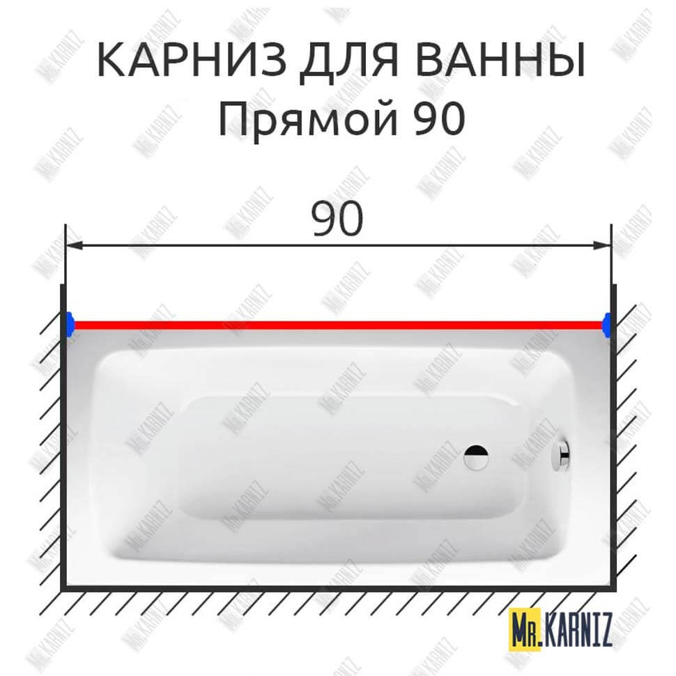 Карниз для ванной Прямой 90 (Усиленный 25 мм) MrKARNIZ