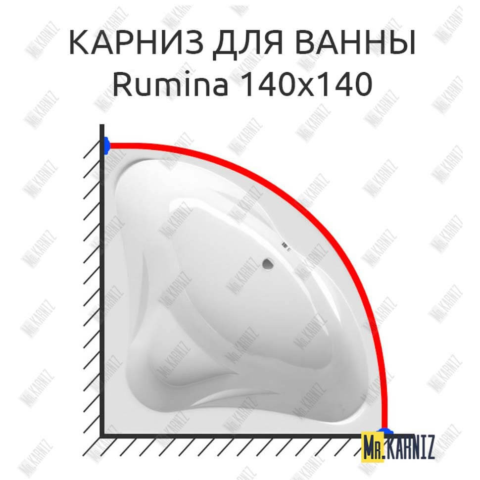 Карниз для ванны Alpen Rumina 140х140 (Усиленный 25 мм) MrKARNIZ