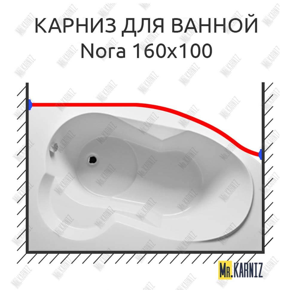 Карниз для ванны Riho Nora Передний борт 160х100 (Усиленный 25 мм) MrKARNIZ