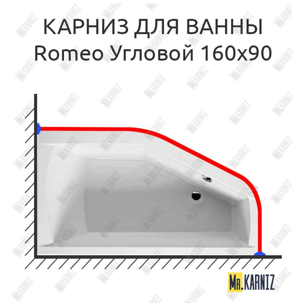 Карниз для ванны Riho Romeo Угловой 160х90 (Усиленный 25 мм) MrKARNIZ