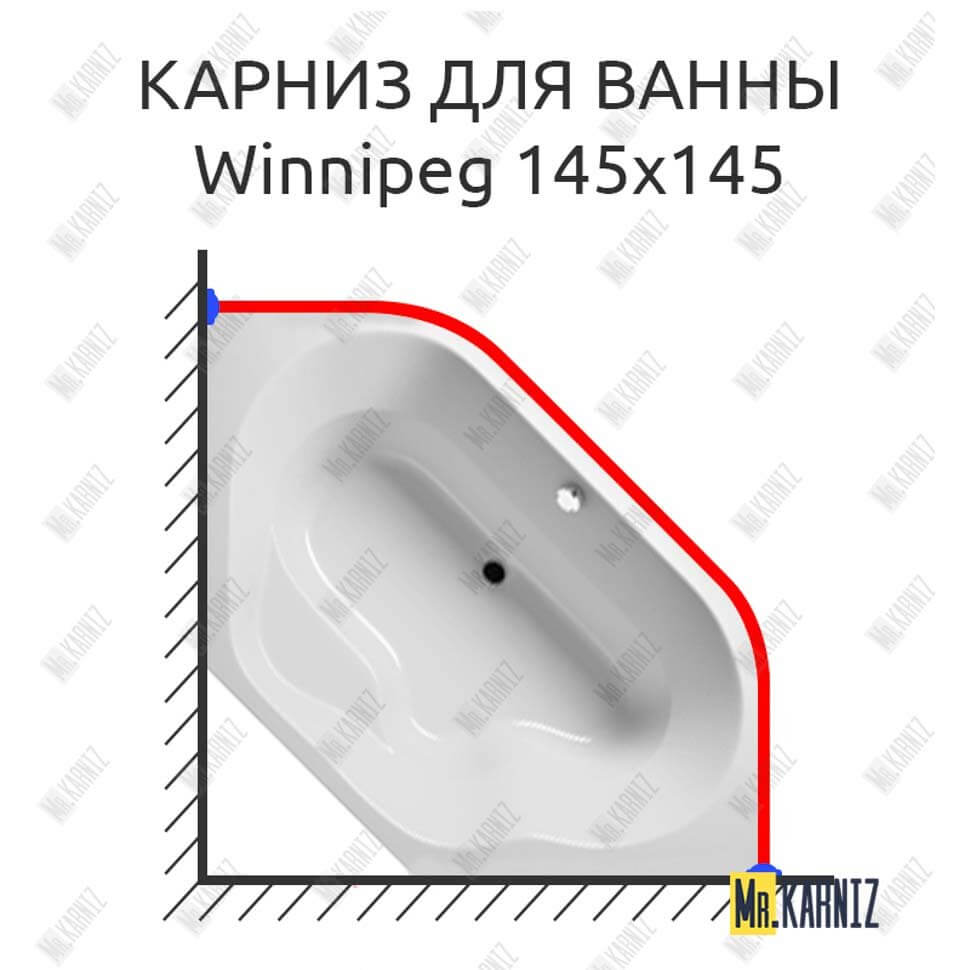 Карниз для ванны Riho Winnipeg 145х145 (Усиленный 25 мм) MrKARNIZ