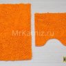 Комплект ковриков для ванной и туалета Люкс оранжевый фото 2