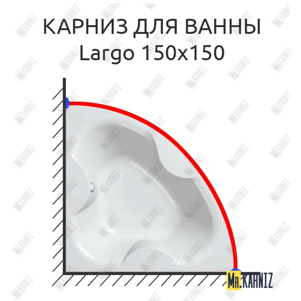 Карниз для ванны Kolpa-San Largo 150х150 (Усиленный 25 мм) MrKARNIZ