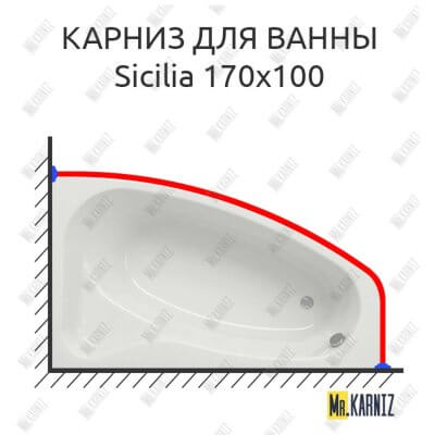Карниз для ванны Cersanit Sicilia 170х100 Усиленный 25 мм MrKARNIZ