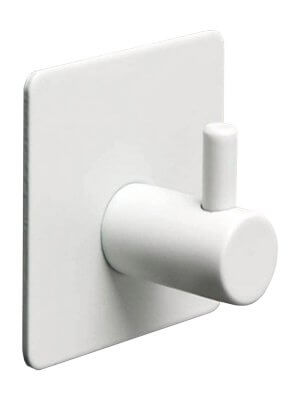 Настенные крючки для ванной и кухни для полотенец Г-образные квадрат белые 1 шт