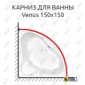 Карниз для ванны Cersanit Venus 150х150 (Усиленный 25 мм) MrKARNIZ фото 1