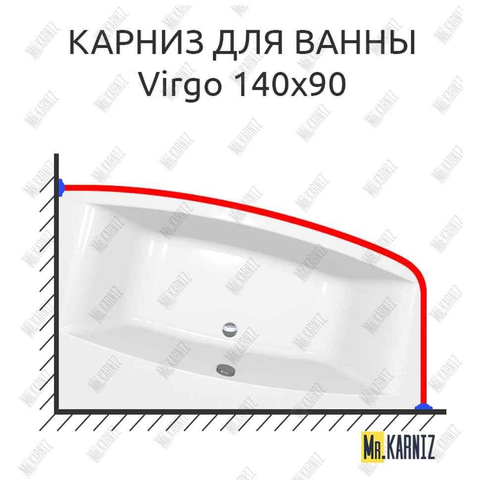 Карниз для ванны Cersanit Virgo 140х90 (Усиленный 25 мм) MrKARNIZ