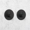 Настенные крючки для ванной и кухни для полотенец Г-образные круг черные 2 шт фото 2