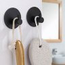 Настенные крючки для ванной и кухни для полотенец Г-образные круг черные 2 шт фото 3