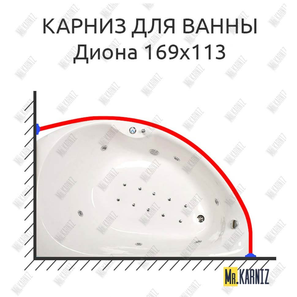 Карниз для ванны Osm Диона 169х113 (Усиленный 25 мм) MrKARNIZ