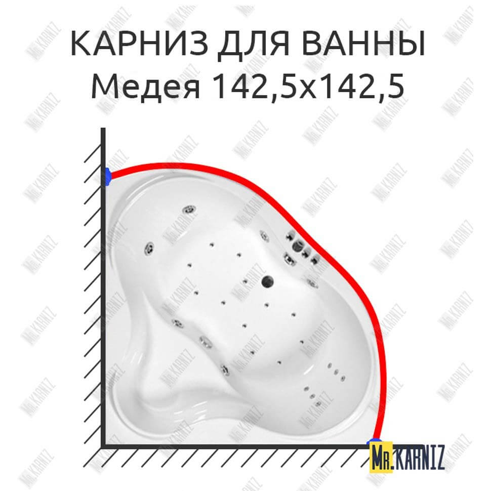 Карниз для ванны Triton Медея 142.5х142.5 (Усиленный 25 мм) MrKARNIZ
