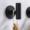 Настенные крючки для ванной и кухни для полотенец Т-образные круг черные 1 шт фото 3