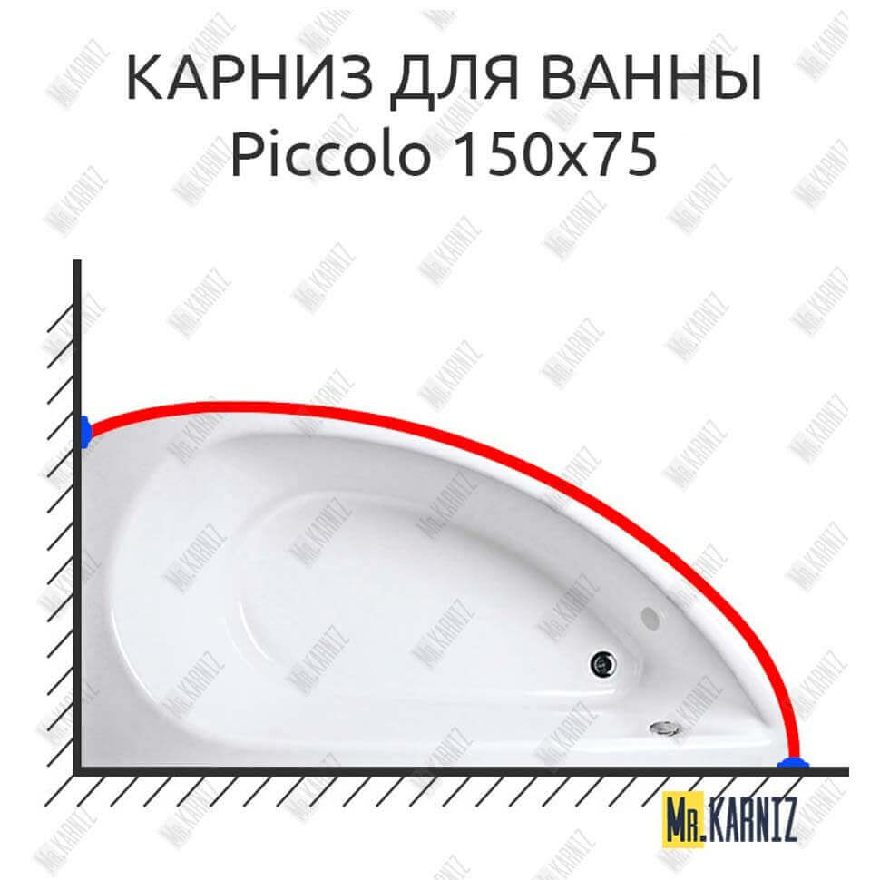 Карниз для ванны 1 MarKa Piccolo 150х75 (Усиленный 25 мм) MrKARNIZ