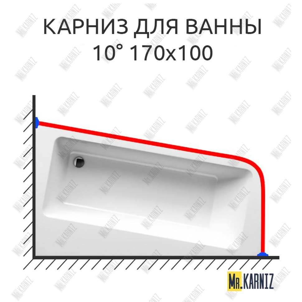 Карниз для ванны Ravak 10° 170х100 (Усиленный 25 мм) MrKARNIZ
