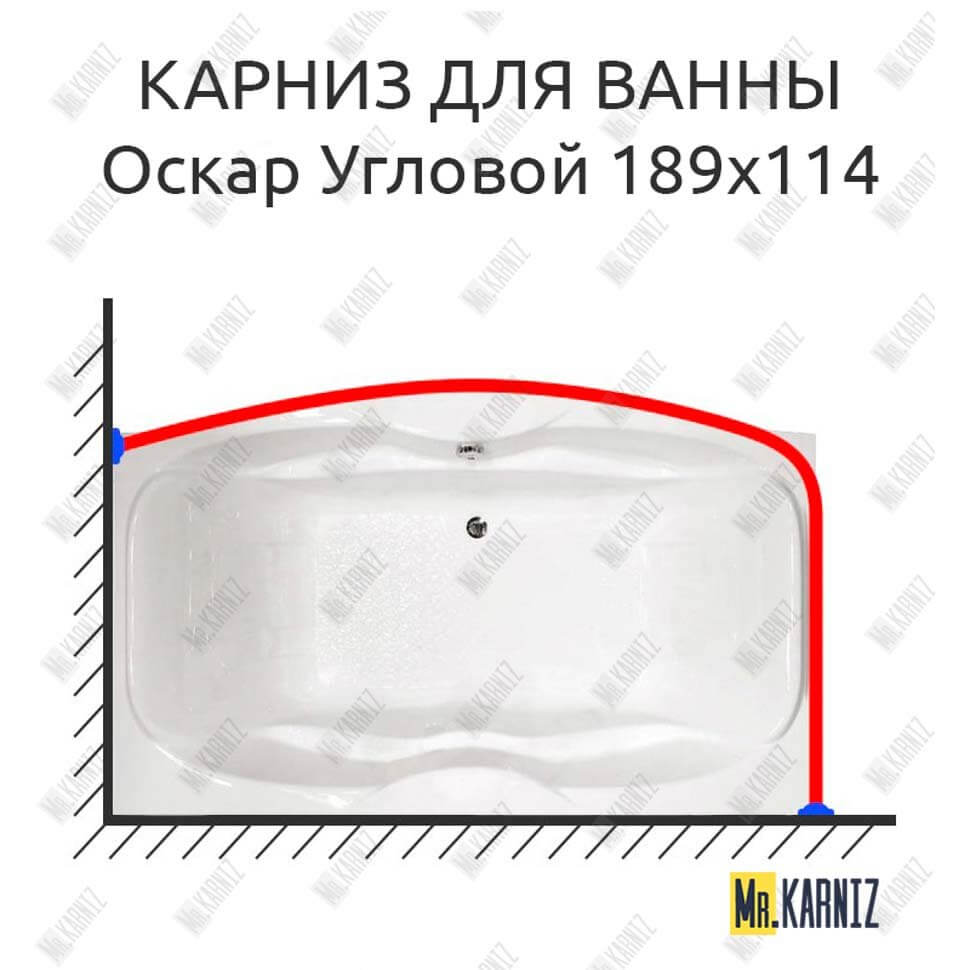 Карниз для ванны Triton Оскар Угловой 189х114 (Усиленный 25 мм) MrKARNIZ