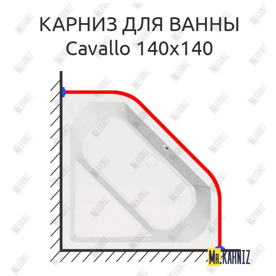 Карниз для ванны Vagnerplast Cavallo 140х140 (Усиленный 25 мм) MrKARNIZ
