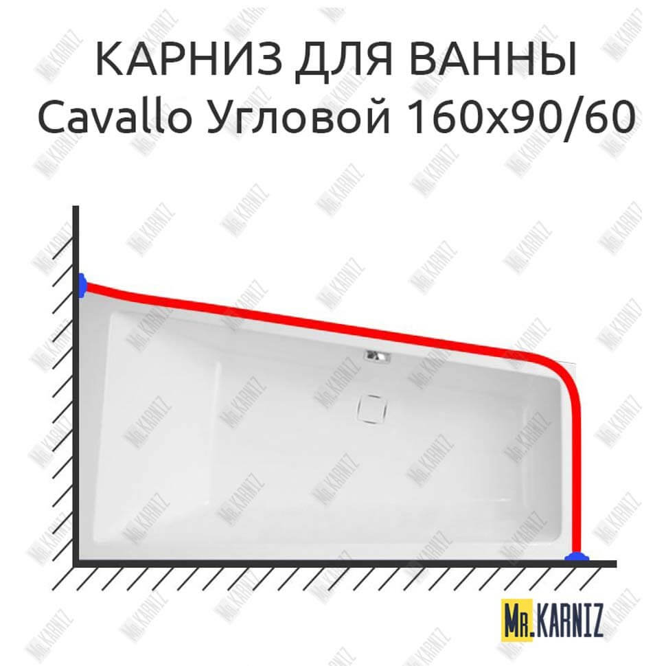 Карниз для ванны Vagnerplast Cavallo Угловой 160х90/60 (Усиленный 25 мм) MrKARNIZ